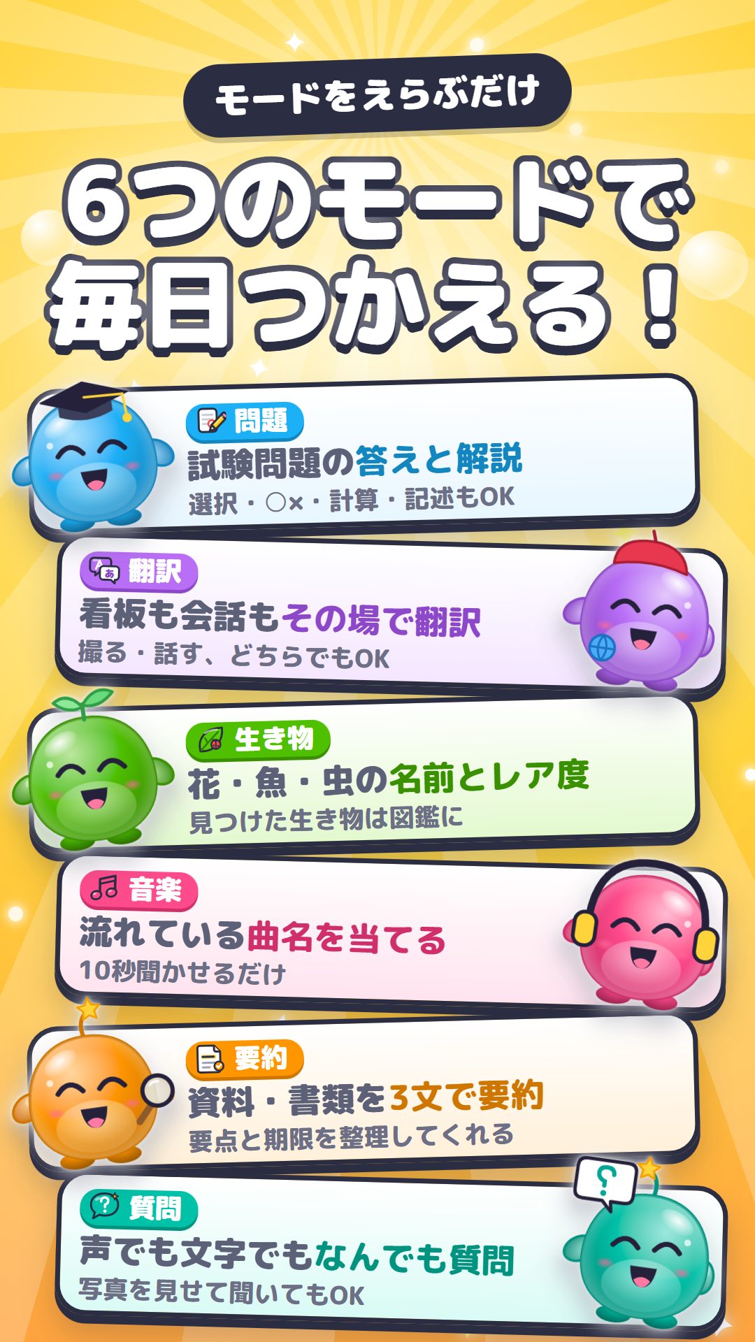 パシャ解の6つのモード
